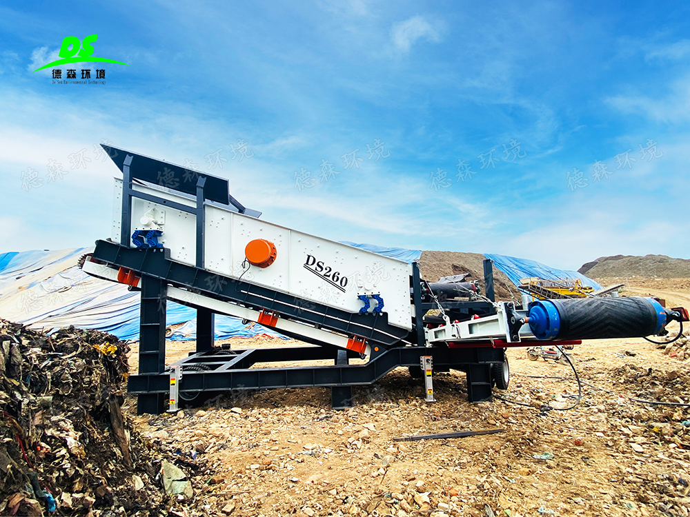 高達(dá)100-200t/h！違規(guī)垃圾填埋產(chǎn)生的腐殖土篩分處理